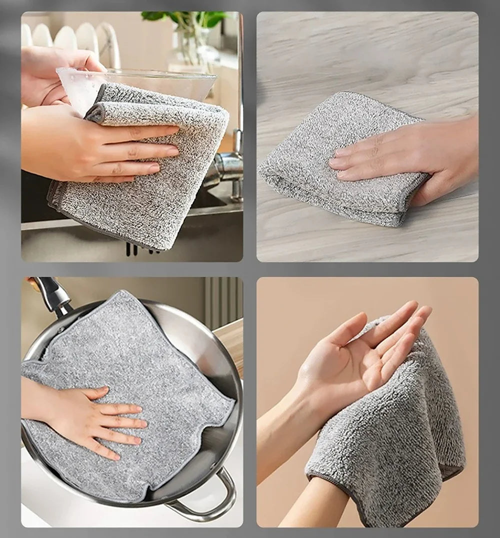 Bamboo Dish Towels – Reusable, Super Absorbent, Eco-Friendly (Multi-Pack Options)