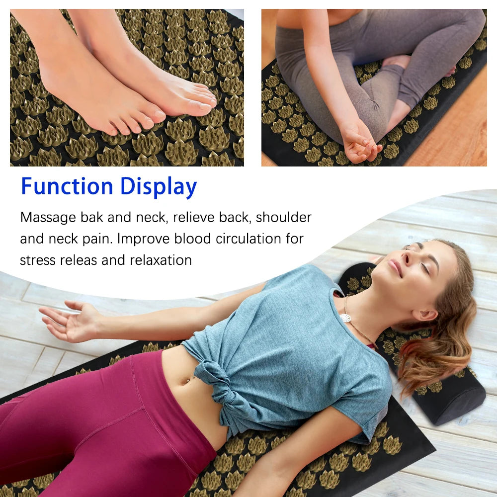 Rooted Relief Set – Acupressure Mat & Pillow for Natural Release & Deep Calm