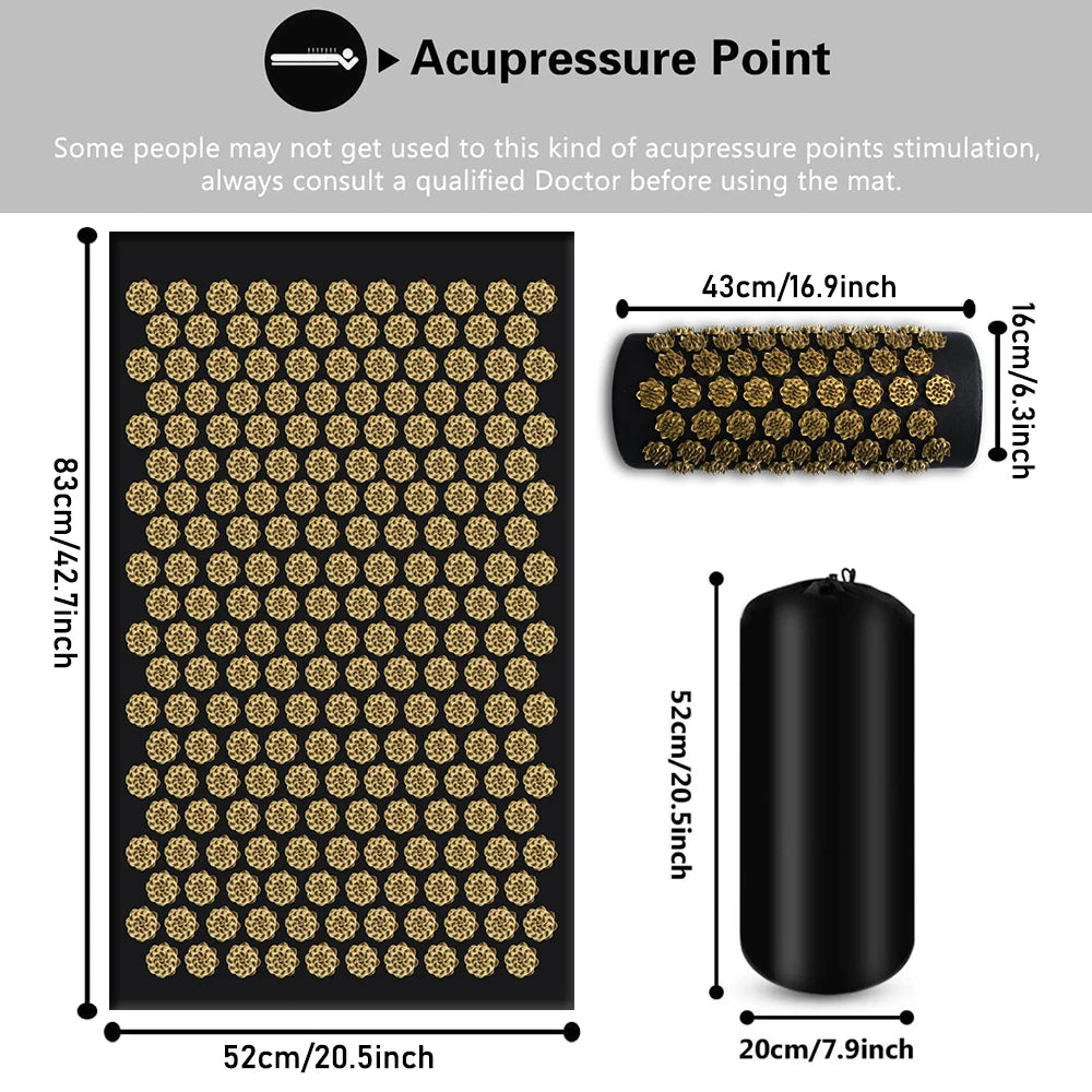 Rooted Relief Set – Acupressure Mat & Pillow for Natural Release & Deep Calm