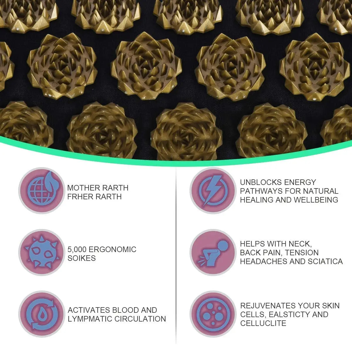 Rooted Relief Set – Acupressure Mat & Pillow for Natural Release & Deep Calm