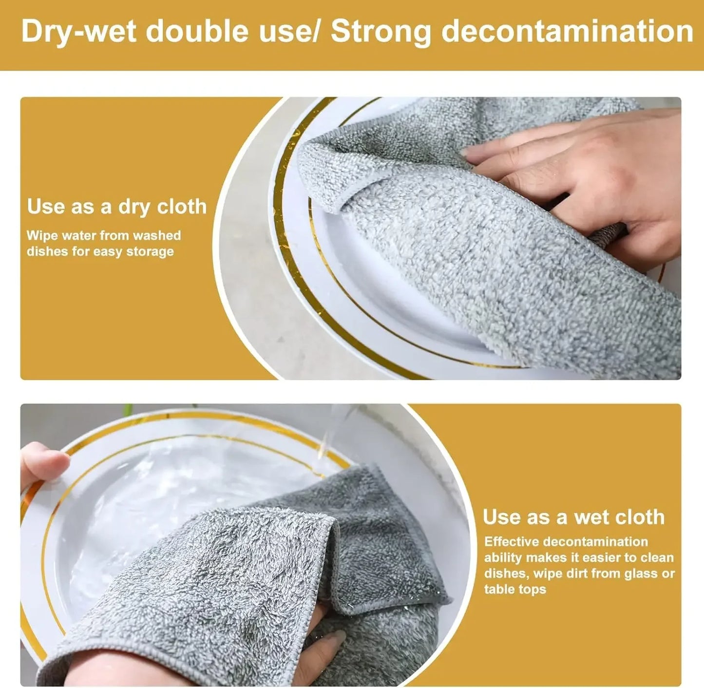Bamboo Dish Towels – Reusable, Super Absorbent, Eco-Friendly (Multi-Pack Options)