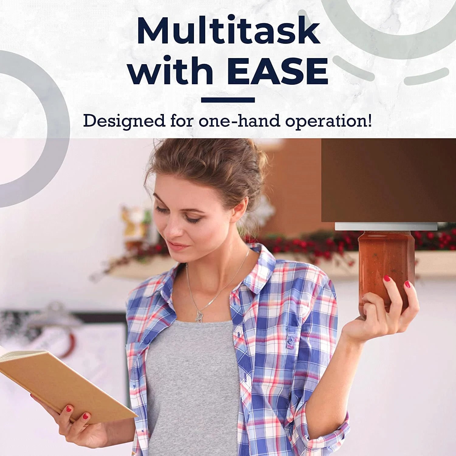 Under Cabinet Jar Opener – Easy Grip, Hands-Free Lid Remover for Seniors, Arthritis, and Conscious Kitchens