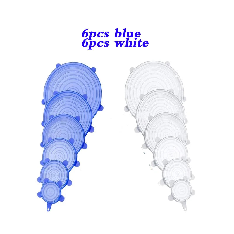 Reusable Silicone Stretch Lid Set – Eco-Friendly Food Covers for Bowls, Cups & Containers (6 or 12-Piece Set)