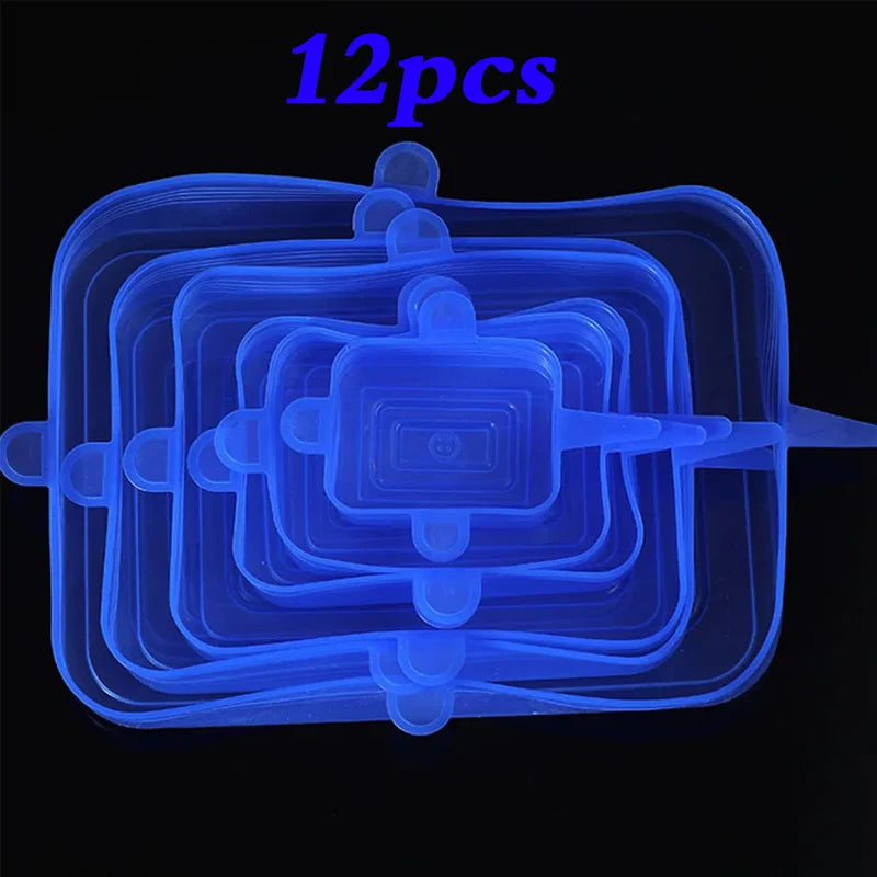 Reusable Silicone Stretch Lid Set – Eco-Friendly Food Covers for Bowls, Cups & Containers (6 or 12-Piece Set)