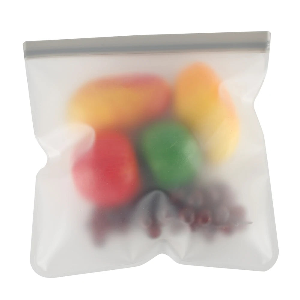 10-Piece Reusable PEVA Food Storage Bag Set – BPA-Free, Leakproof, Freezer Safe, Eco-Friendly Kitchen Organizer